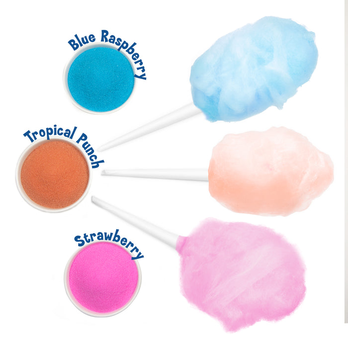 Kool-Aid Cotton Candy Flossing Sugar – Blue Raspberry, Strawberry, Tropical Punch – 3 Pack