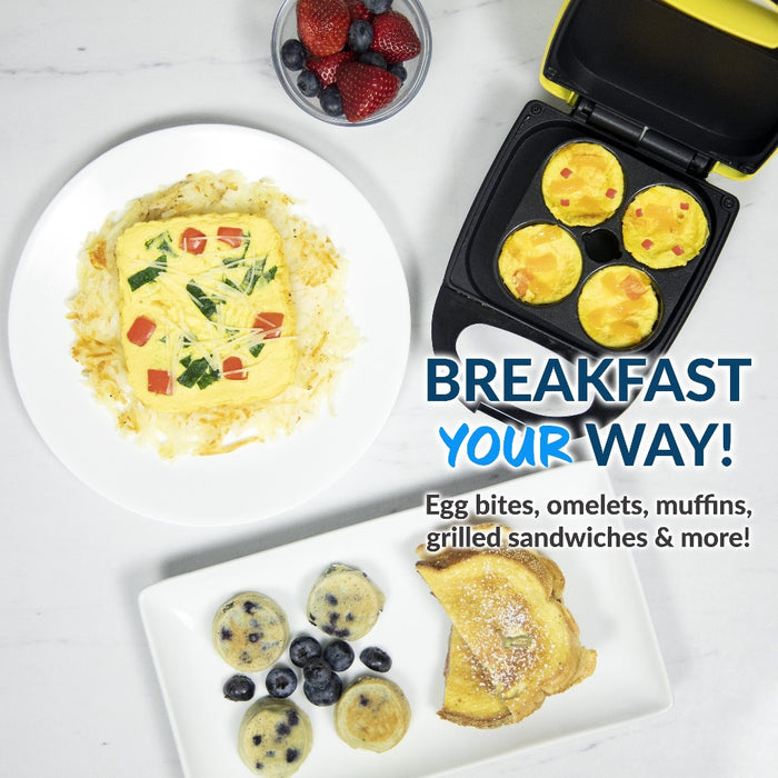 Electric Omelet Maker, Frittata, Snack Pocket Maker, Gourmet Breakfast,  Dessert Maker, 2 Individual Portions