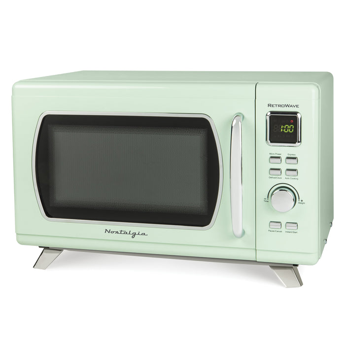 Nostalgia Mid-Century Retro 0.9 Cu. Ft. Microwave, Seafoam Green