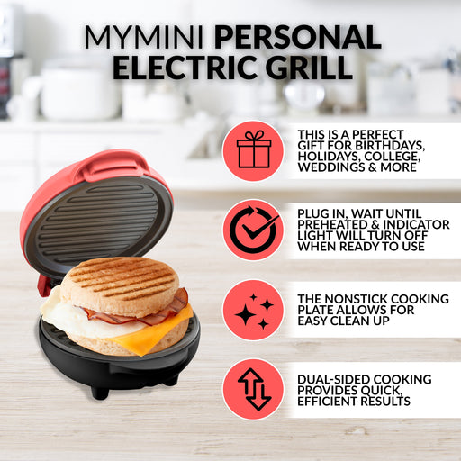 Sandwich Maker, With Non-stick Surface, Double Sided Compact Grill