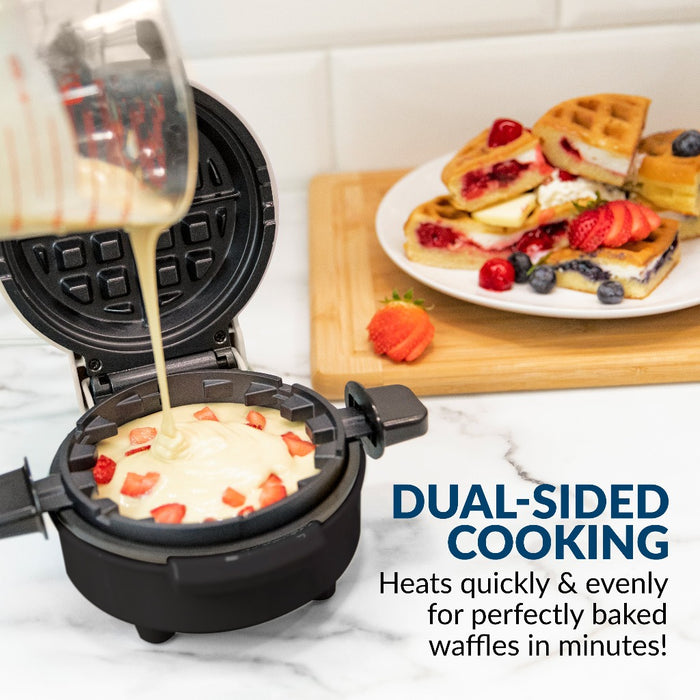 DASH Multi Mini Waffle Maker: Four Mini Waffles, Perfect for Families and  Individuals, 4 Inch Dual Non-stick Surfaces with Quick Release & Easy Clean
