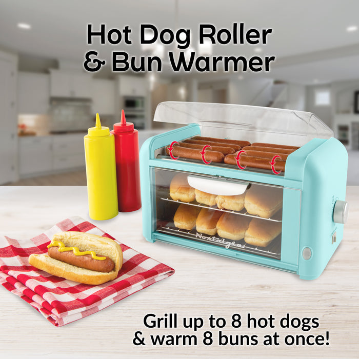 Hot Dog Roller & Bun Warmer, Aqua