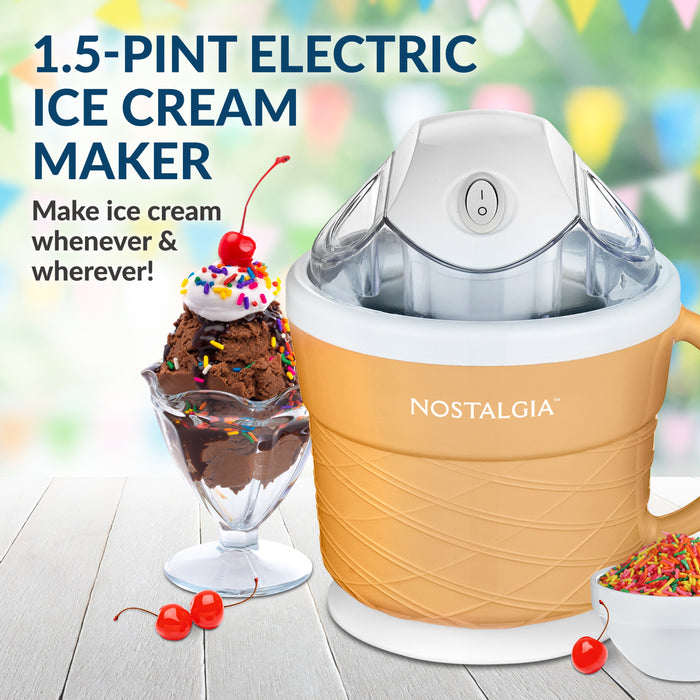 Nostalgia 1-Pint Electric Ice Cream Maker, Blue 