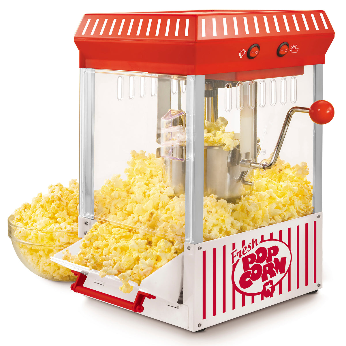 Nostalgia Popcorn Maker, 12 Cups, Coca-Cola Hot Air Popcorn Machine with  Measuring Cap, Oil Free, Vintage Movie Theater Style, White and Red