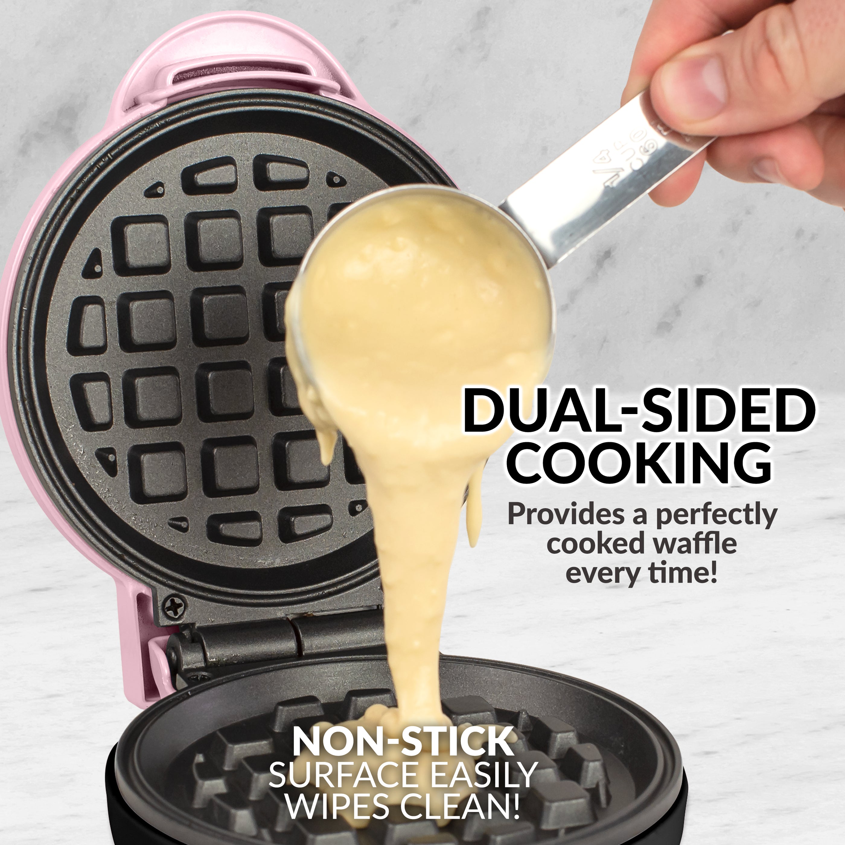 MyMini™ Personal Electric Waffle Maker, Pink — Nostalgia Products