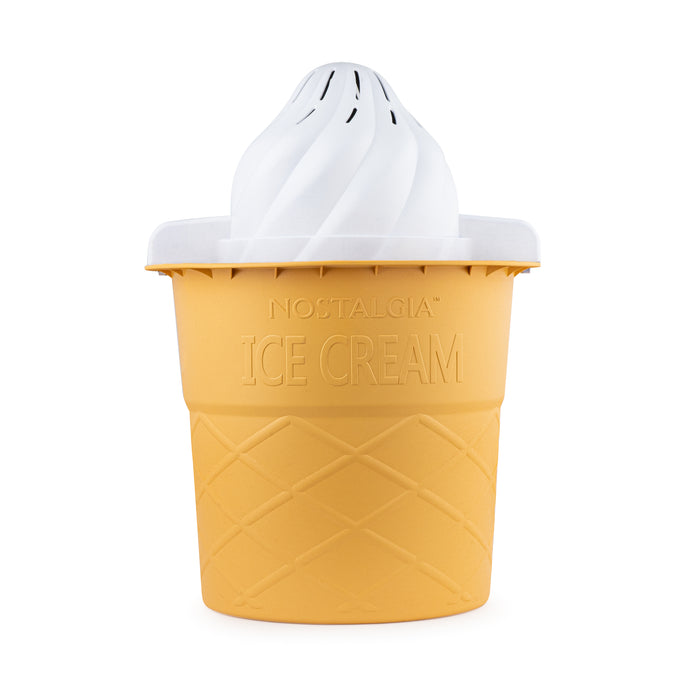 4-Quart Swirl Cone Ice Cream Maker, Vanilla White