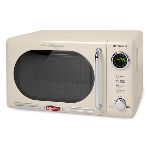 Compact Microwave Oven, SIMOE Retro Small Countertop Microwave 0.7 cu. ft.  700W with 8 Auto-cooking Set(Black)