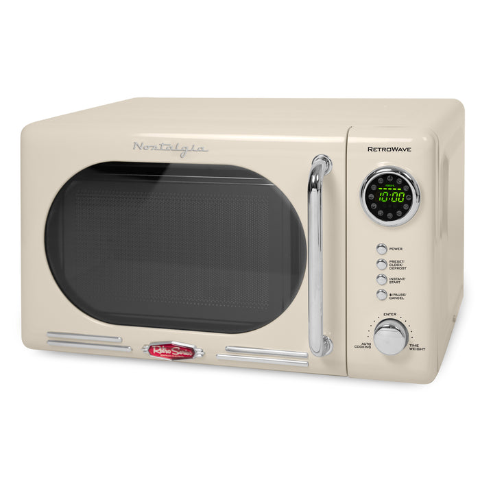Retro Compact Countertop Microwave Oven 0.7 Cu. Ft. 700-Watts, Cream