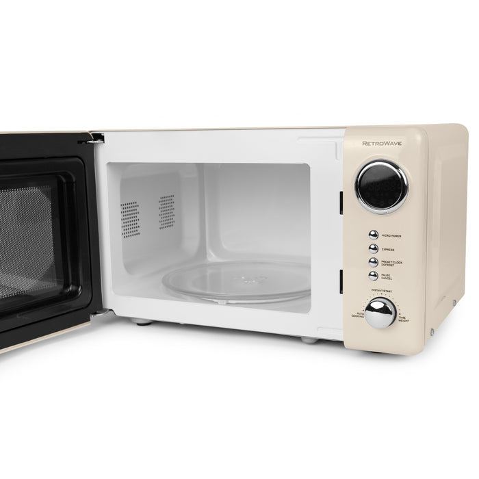 Nostalgia Retro 0.7 Cu. ft. 700-Watt Countertop Microwave Oven, Ivory