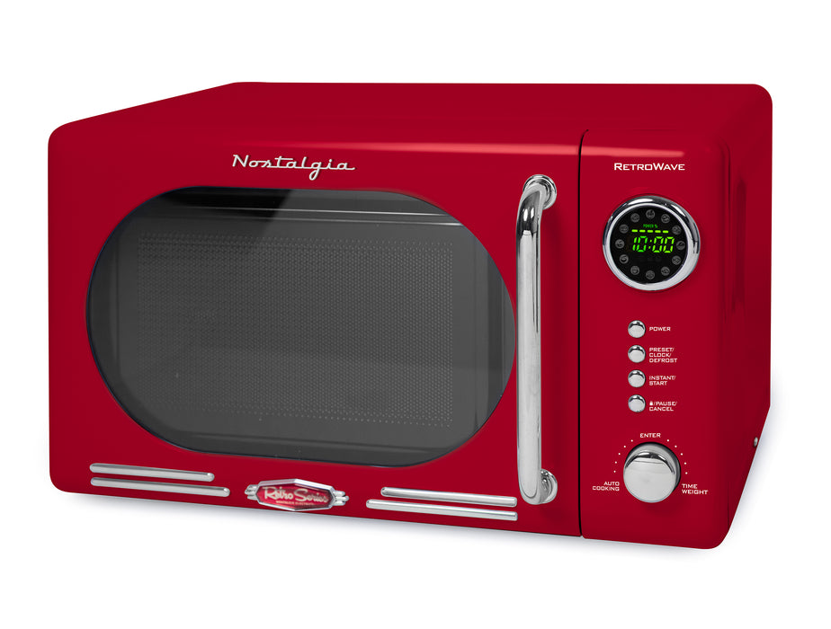 Nostalgia Retro 0.7 Cu. ft. 700-Watt Countertop Microwave Oven, Ivory