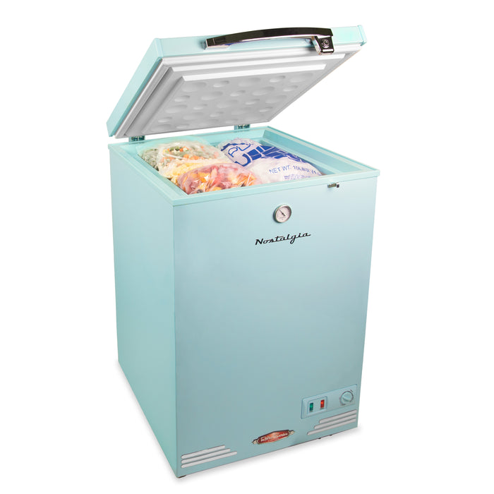 Classic Retro 3.5 Cu.Ft. Refrigerator & Chest Freezer, Aqua
