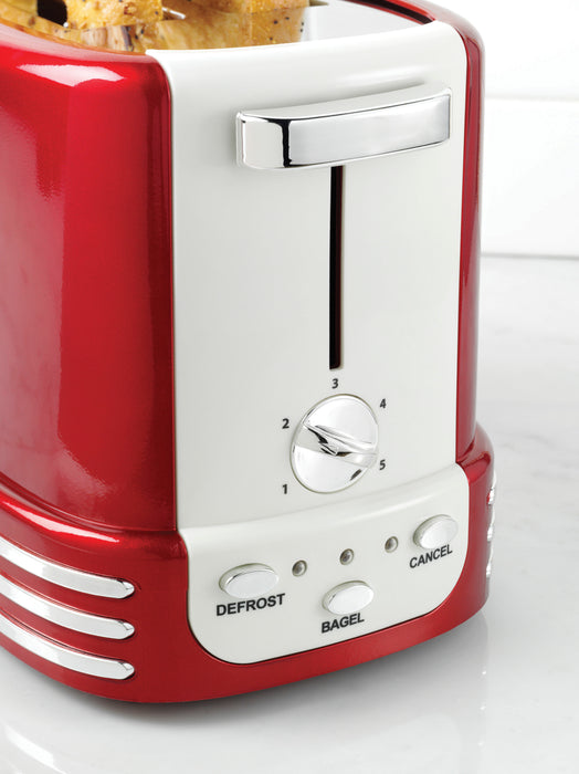 Retro Wide 2-Slice Toaster, Red