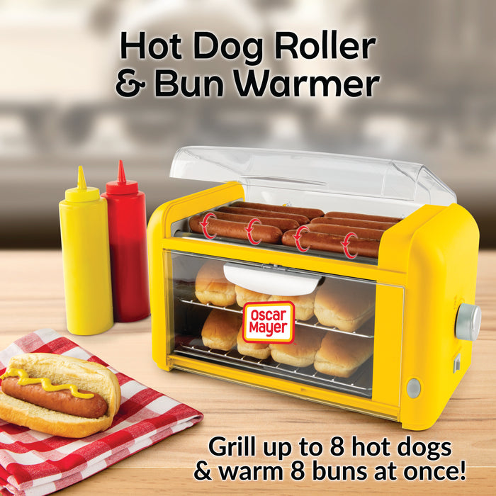 Oscar Mayer 2 Slot Hot Dog and Bun Toaster Yellow Pop Up Toaster