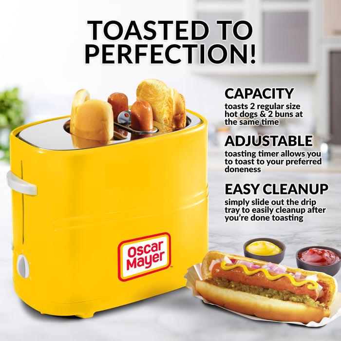 Oscar Mayer 2 Slot Hot Dog Toaster, Yellow