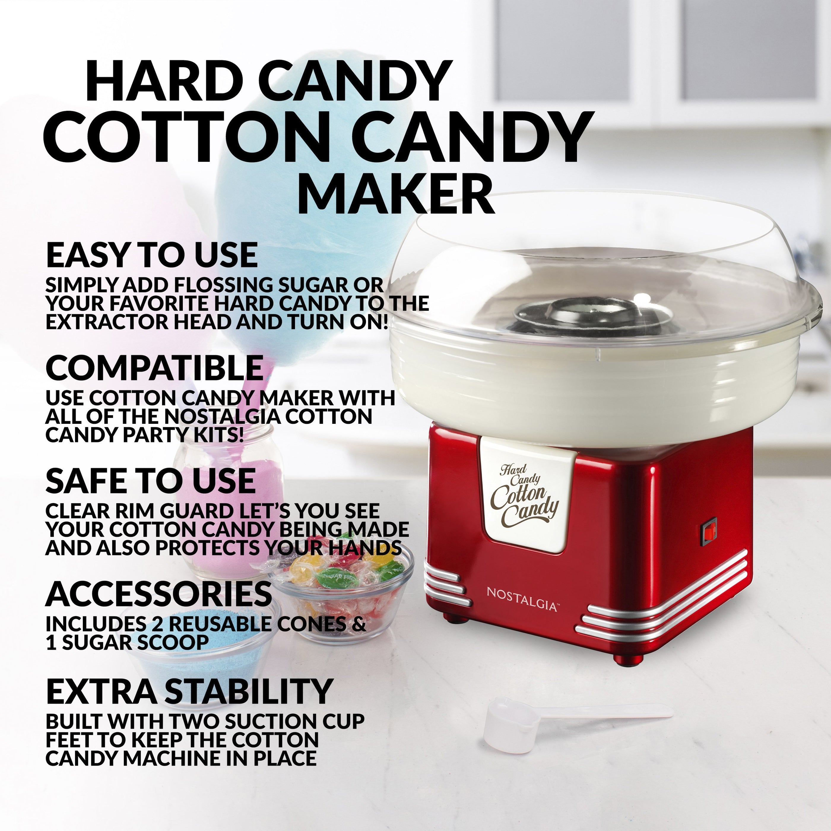Nostalgia Retro Hard Candy Cotton Candy Maker — Nostalgia Products