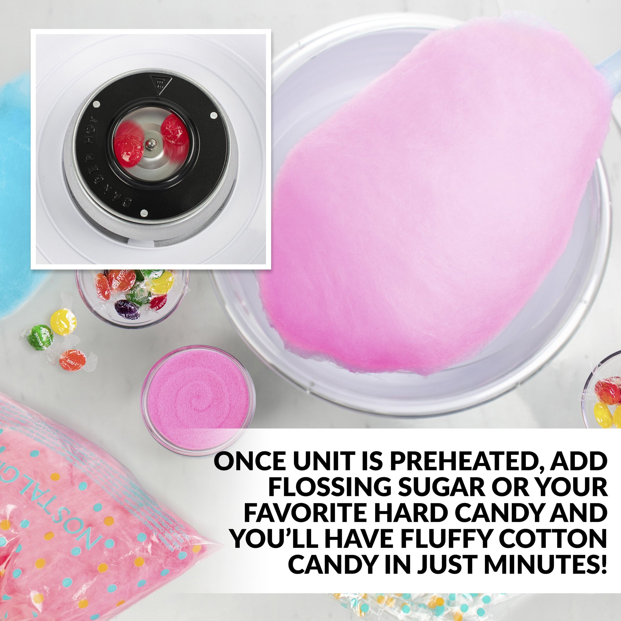 Nostalgia Retro Hard Candy Cotton Candy Maker — Nostalgia Products