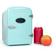 Nostalgia Retro 6-Can Personal Cooling and Heating Refrigerator with Carry Handle, Aqua