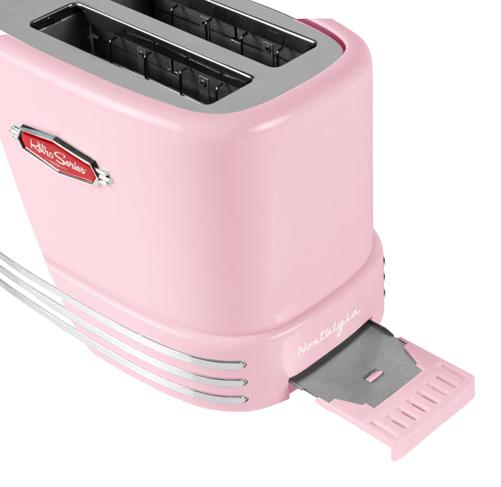 Pink Mueller Retro Toaster 2 Slice with 7 Browning Levels and 3 Functions
