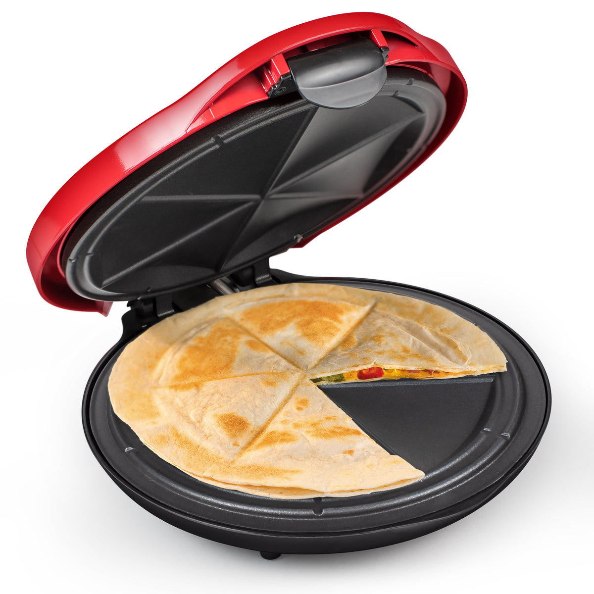 Great Choice Product Non-Stick Electric, Mexican Taco Tuesday Quesadilla  Maker, Easy-Slice 6-Wedge, Grilled Cheese (Red)