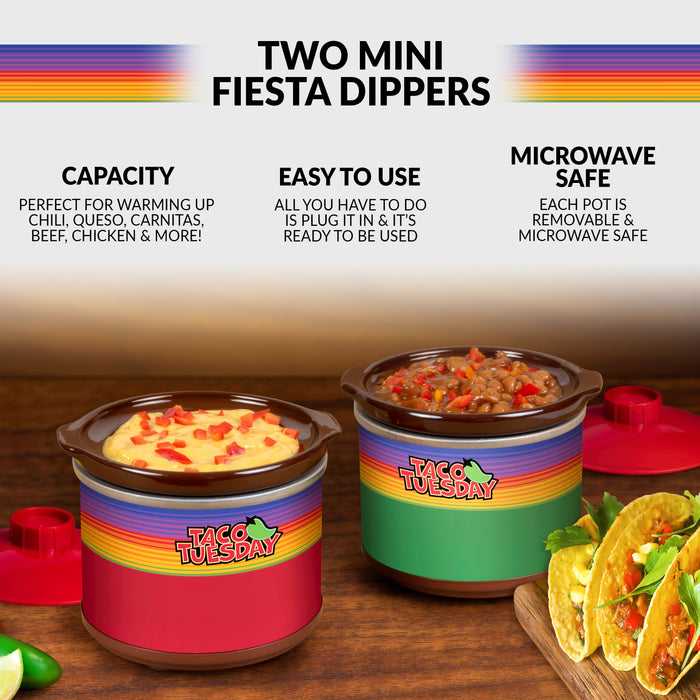 Taco Tuesday Two 0.65-Quart Mini Fiesta Dippers