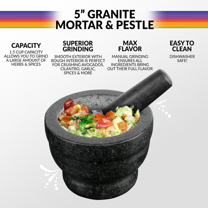 Taco Tuesday 5-Inch Granite Mortar  Pestle — Nostalgia Products