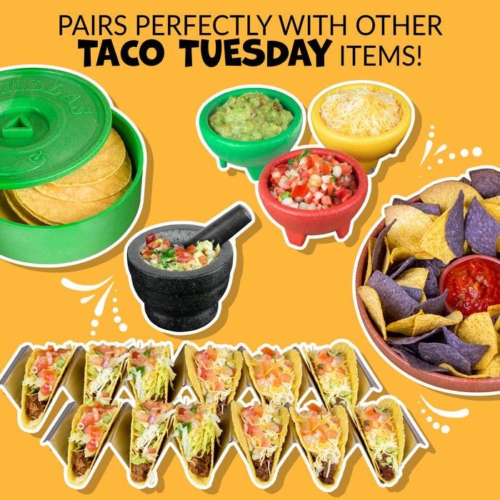 6 Pc Salsa Bowls Set Serving Dish Mexican Snack Guacamole Bowl Molcajete  Chips