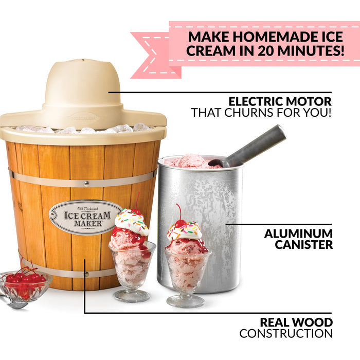 4-Quart Electric Ice Cream Maker with Easy-Carry Handle — Nostalgia Products